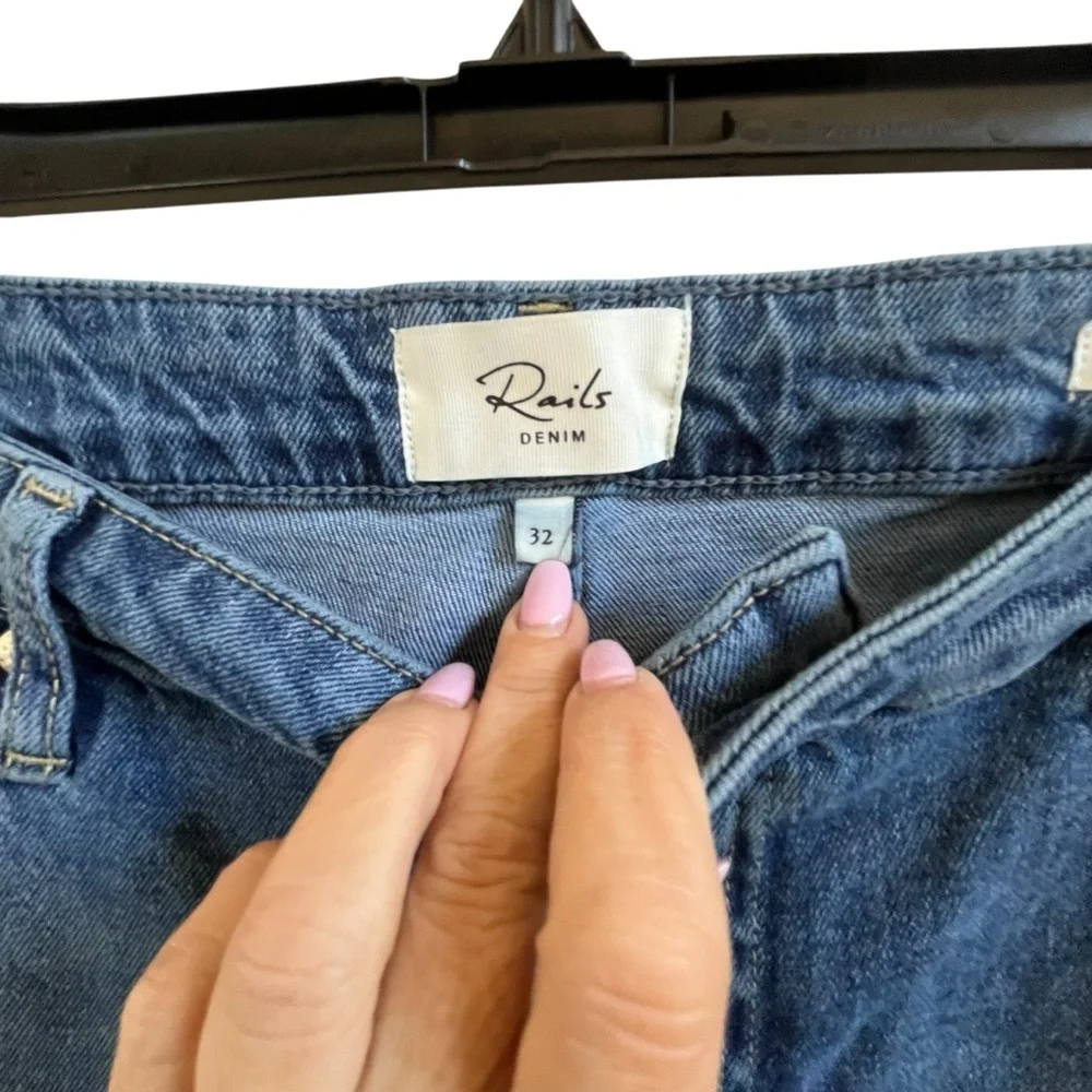 Rails The Topanga High Rise Straight Button Fly Denim Blue Jean SZ 32 - Picture 8 of 15